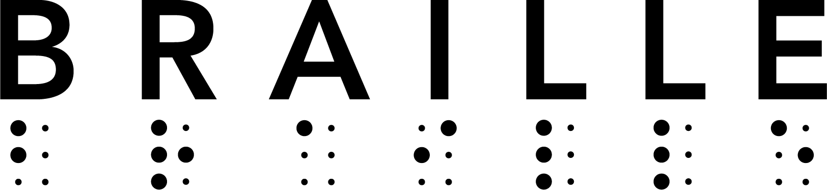 Das Wort Braille in Brailleschrift