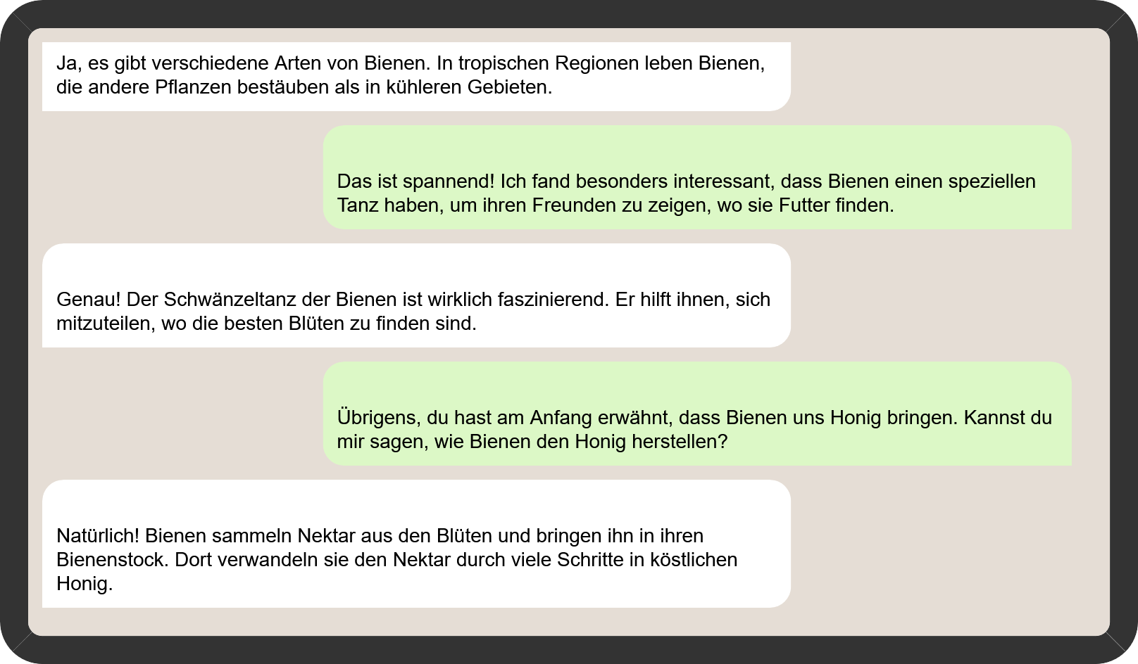 Chatverlauf mit einem Chatbot