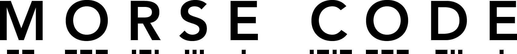 Die Wörter Morse und Code dargestellt in Morsecode-Zeichen