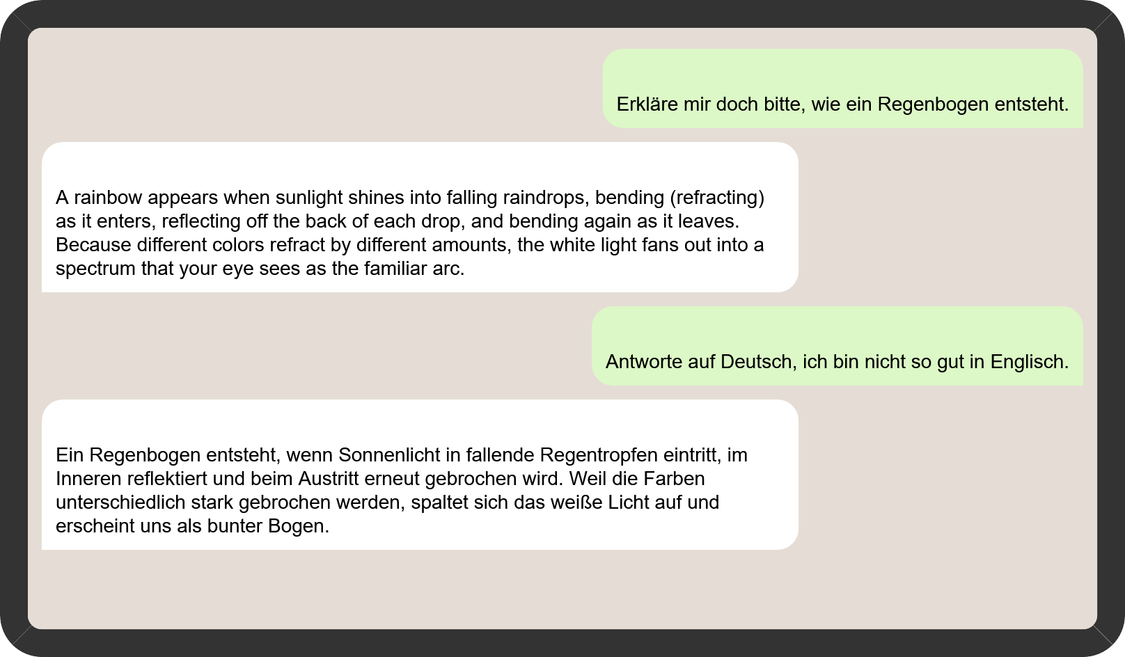Chatverlauf mit einem Chatbot