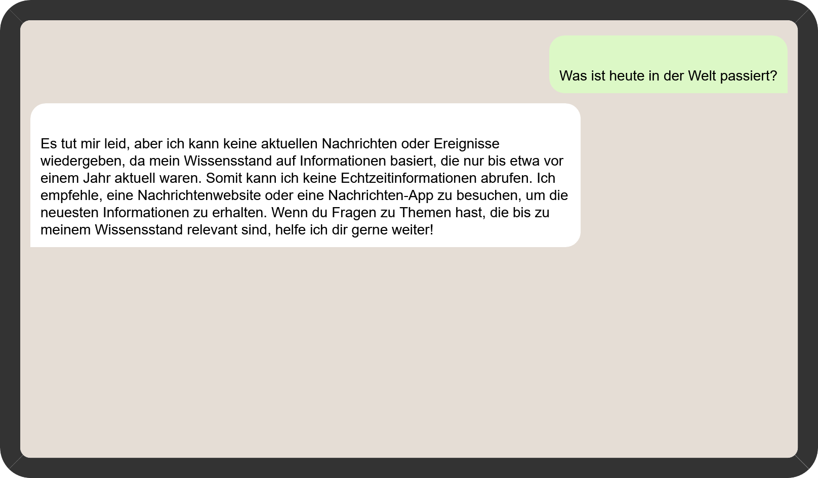 Chatverlauf mit einem Chatbot