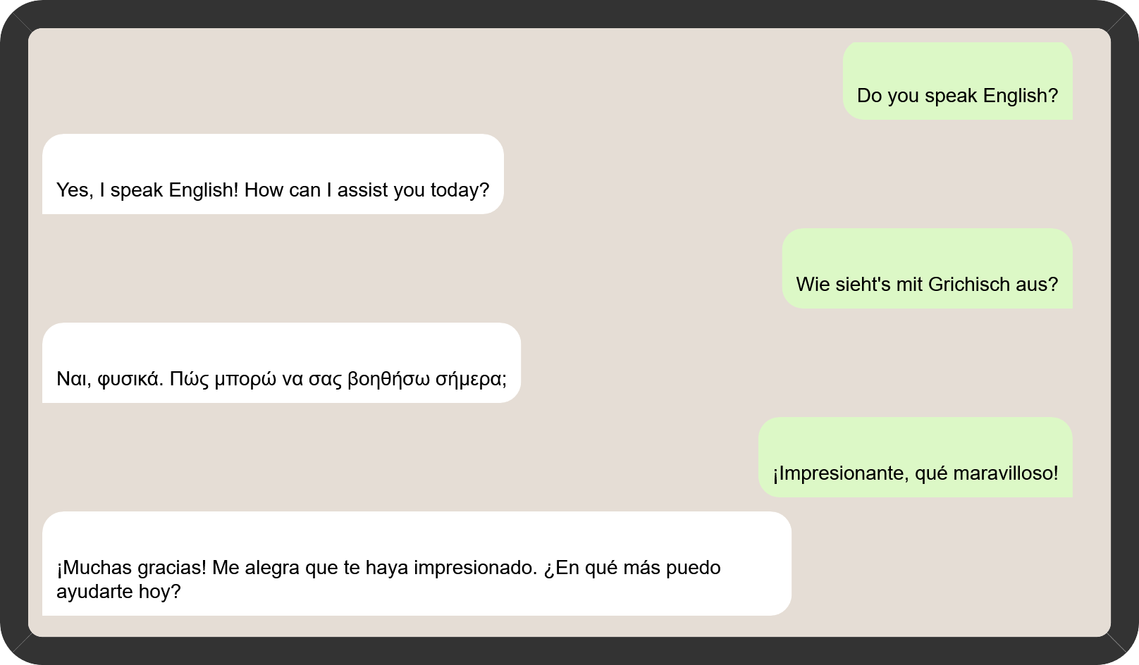 Chatverlauf mit einem Chatbot