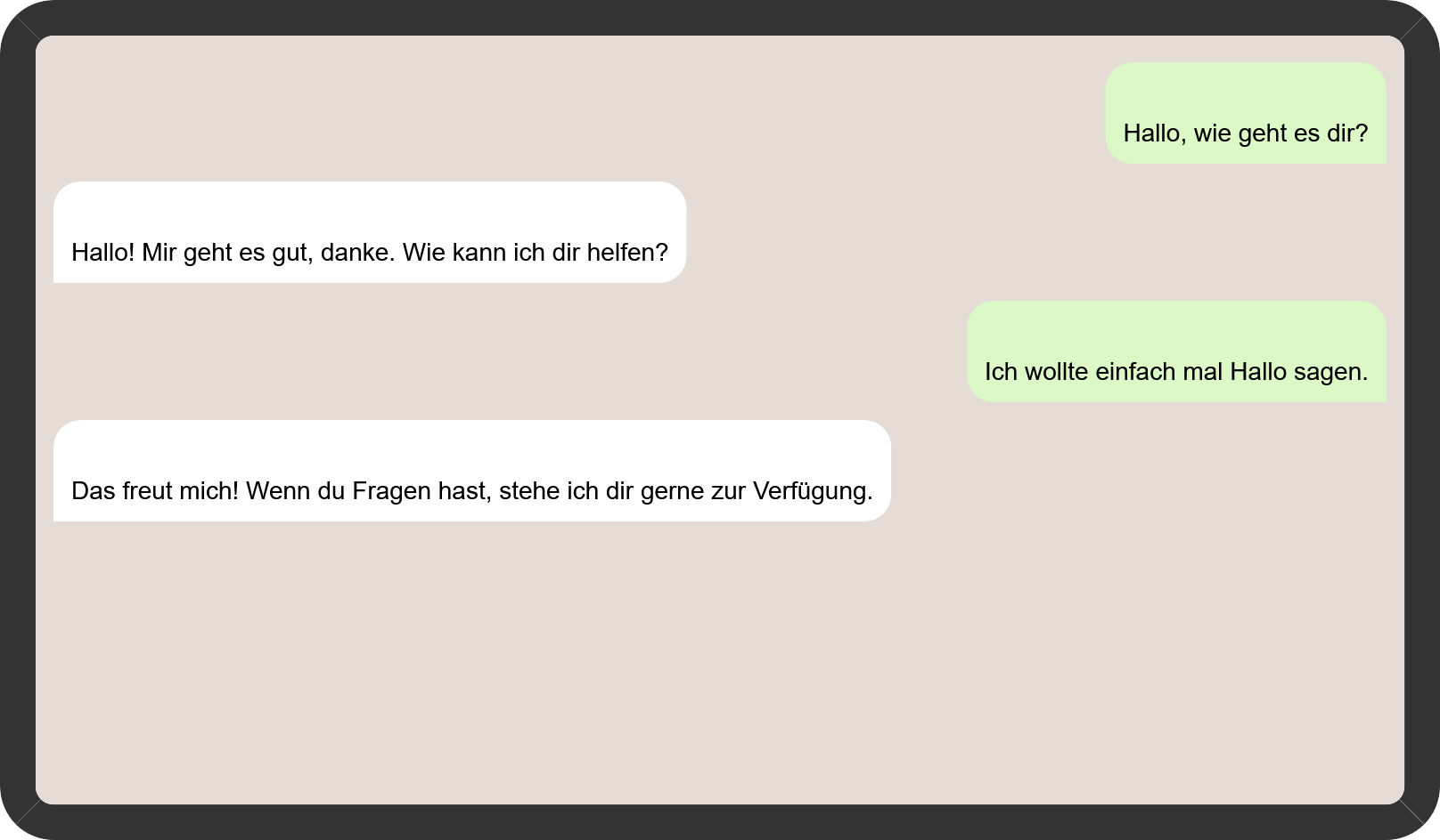 Chatverlauf mit einem Chatbot