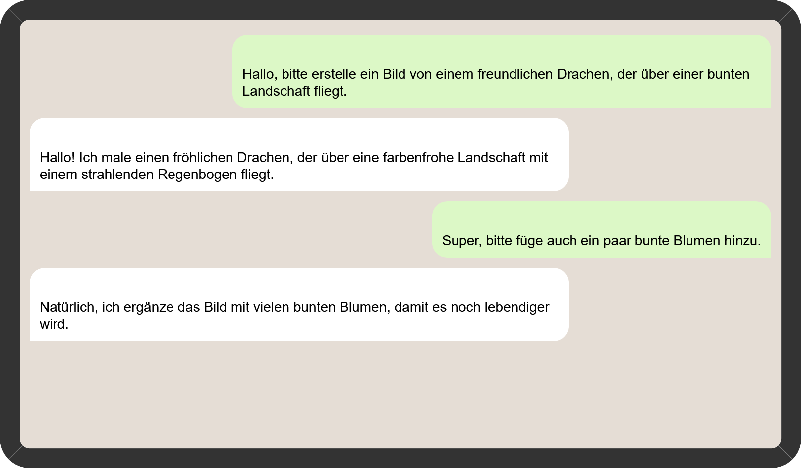 Chatverlauf mit einem Chatbot
