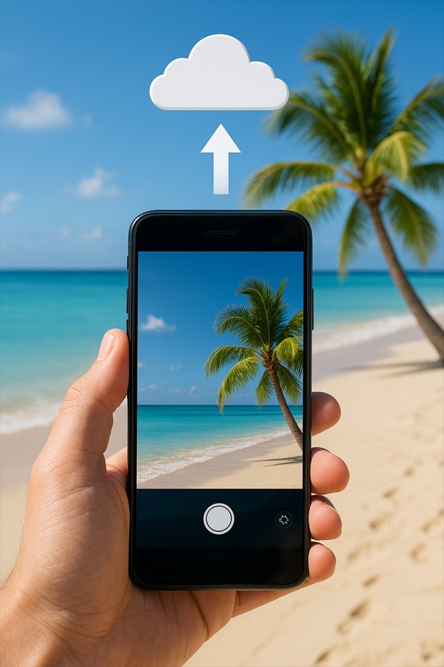 Upload eines Bildes von einem Smartphone in die Cloud